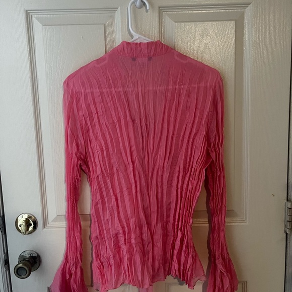 Andrea Rosati Pink Ribbed Ruffled Blouse - Picture 4 of 4
